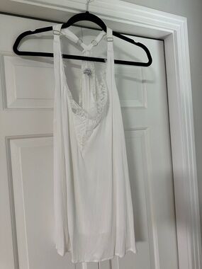 white birch White Lace-Trim Racerback Chemise